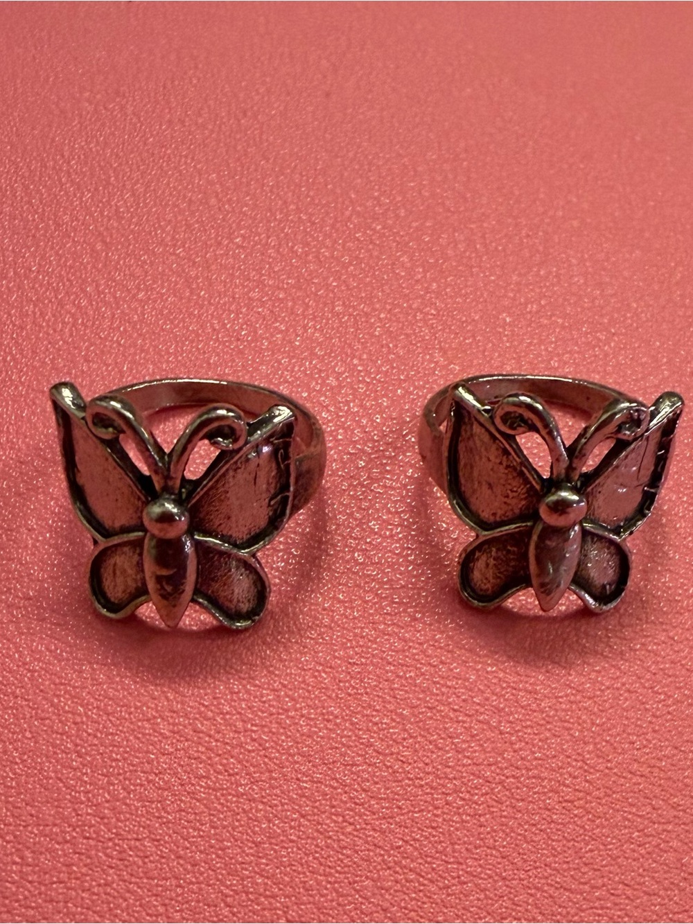 Butterfly Silver-Tone Adjustable Ring - Women Jewelry